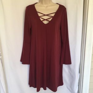 Maroon Midi Dress